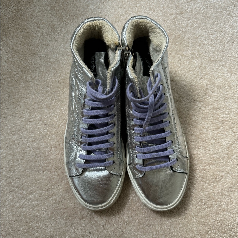 P448 Silver Leather Sneaker
